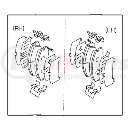 MR389651 by CHRYSLER - SHOE AND LINING PACKAGE. Disc. Diagram