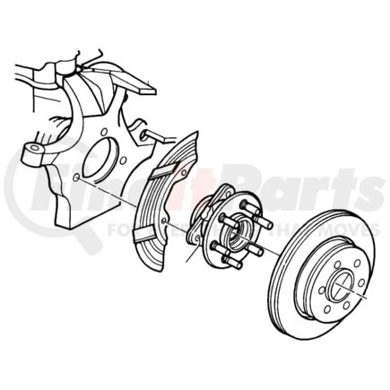 Chrysler 52068964AB HUB AND BEARING. Right. Brake. Diagram 21