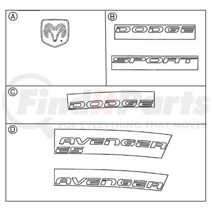 MR787283 by CHRYSLER - Side Body Trim Nameplate - fits 1999-2000 Dodge Avenger