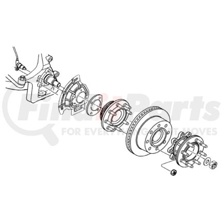 52069876AA by CHRYSLER - HUB AND BEARING, HUB AND ROTOR. Right. Brake. Diagram 14