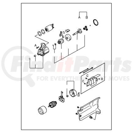 Chrysler MD362910 STARTER. Diagram 1