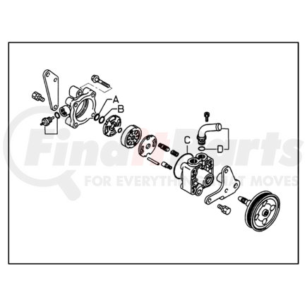 MR403531 by CHRYSLER - BRACKET. Power Steering Pump. Diagram 2