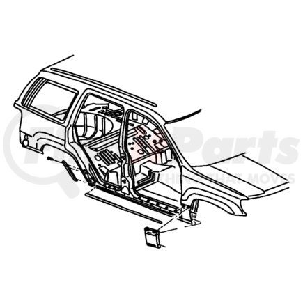 5EY79YBMAB by CHRYSLER - Quarter Panel Molding - Driver Side, Lower, fits 2001-2002 Jeep Grand Cherokee