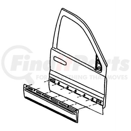 5FR20YBMAF by CHRYSLER - Door Molding - Front, Passenger Side, fits 2002 Jeep Grand Cherokee