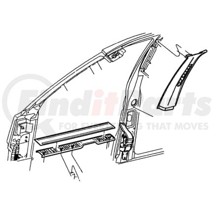 5FA53XTMAE by CHRYSLER - Windshield Molding - Driver Side, fits 2001 Jeep Grand Cherokee