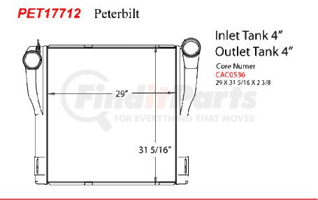 PET17712-N by ACTIVE RADIATOR - Peterbilt Truck  Charge Air Coolers