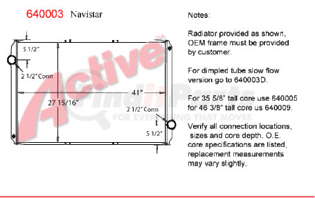 6400-03PT by ACTIVE RADIATOR - International  Truck & Bus Radiators