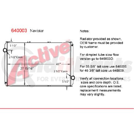 6400-03ST by ACTIVE RADIATOR - International Truck & Bus Radiators