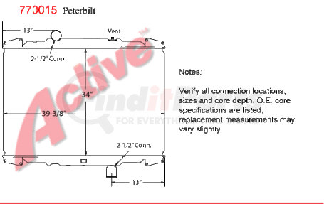 7700-15ST by ACTIVE RADIATOR - Peterbilt Truck  Truck & Bus Radiators