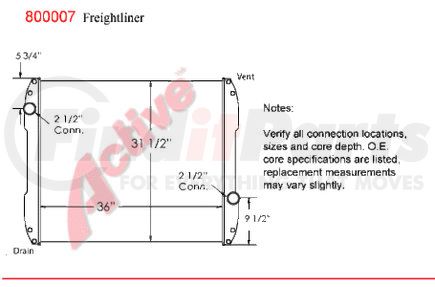 8000-07PT by ACTIVE RADIATOR - Freightliner Truck  Truck & Bus Radiators