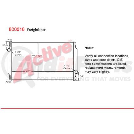 8000-16ST by ACTIVE RADIATOR - Freightliner Truck  Truck & Bus Radiators