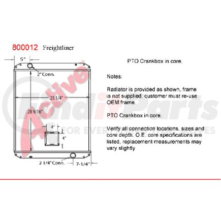 8000-12ST by ACTIVE RADIATOR - Freightliner Truck Truck & Bus Radiators