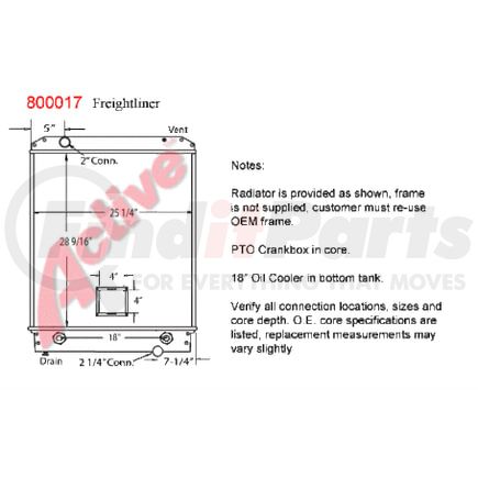 8000-17ST by ACTIVE RADIATOR - Freightliner Truck  Truck & Bus Radiators