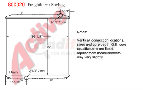 8000-20ST by ACTIVE RADIATOR - Freightliner Truck Truck & Bus Radiators