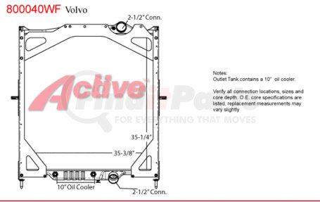 8000-40PTWF by ACTIVE RADIATOR - Volvo Truck  Truck & Bus Radiators