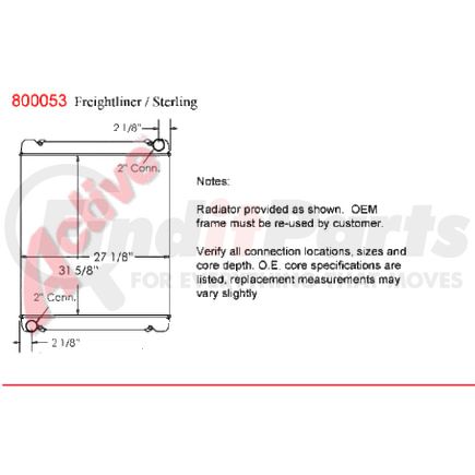 8000-53ST by ACTIVE RADIATOR - Freightliner Truck Truck & Bus Radiators