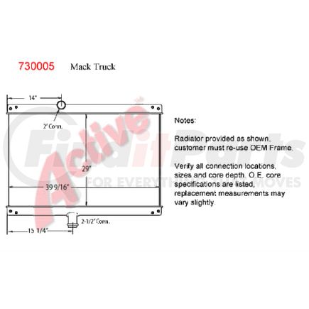 7300-05ST by ACTIVE RADIATOR - Mack Truck  Truck & Bus Radiators