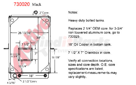 7300-20BT* by ACTIVE RADIATOR - Mack MR Model RADIATOR