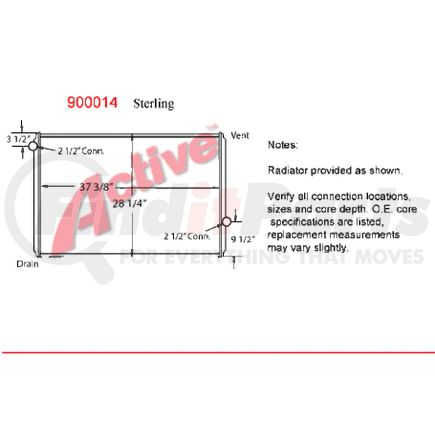 9000-14ST by ACTIVE RADIATOR - Ford / Sterling Truck Truck & Bus Radiators