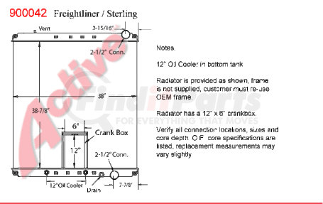 9000-42ST* by ACTIVE RADIATOR - Ford / Sterling Truck  Truck & Bus Radiators