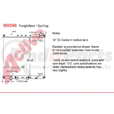 9000-48ST* by ACTIVE RADIATOR - Ford / Sterling Truck  Truck & Bus Radiators