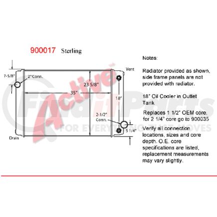 9000-17ST by ACTIVE RADIATOR - Ford / Sterling Truck Truck & Bus Radiators