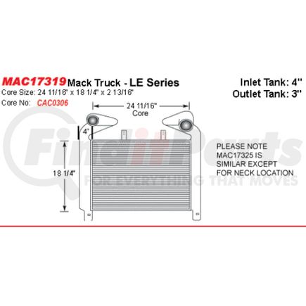 MAC17319-ED by ACTIVE RADIATOR - Mack Truck  Charge Air Coolers