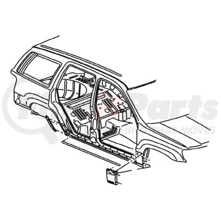 5EY78RXFAB by CHRYSLER - Quarter Panel Molding - Front, Passenger Side, fits 2002 Jeep Grand Cherokee