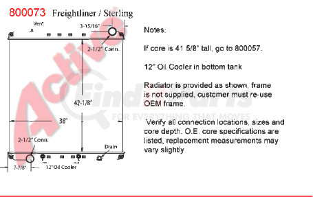 8000-73ST* by ACTIVE RADIATOR - Ford / Sterling Truck  Truck & Bus Radiators