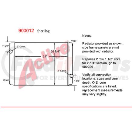 9000-12ST by ACTIVE RADIATOR - Ford / Sterling Truck Truck & Bus Radiators