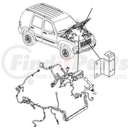 56050743AJ by CHRYSLER - Headlight Wiring Harness - to Dash, fits 2005 Jeep Liberty