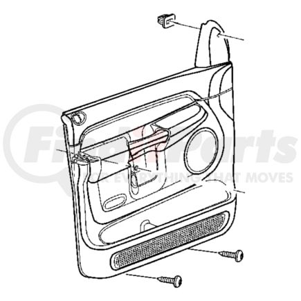 Chrysler 5JV151J3AC PANEL. Left. Front Door Trim. Diagram 1
