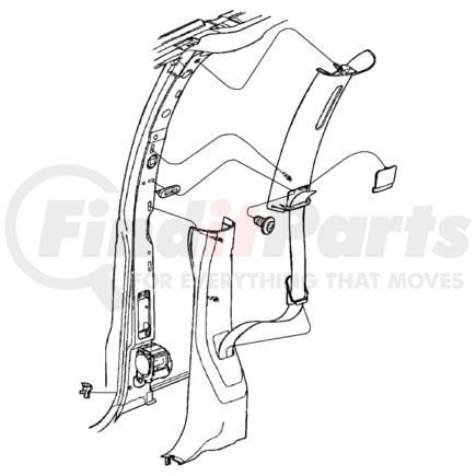 1AJ72BD1AD by CHRYSLER - MOLDING. Right. B-Pillar. Lower, Power. Diagram 2