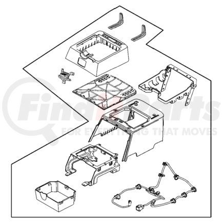 1DL12ZJ8AA by CHRYSLER - Center Console - Rear, on Floor, fits 2006 Dodge Ram Pickup Trucks