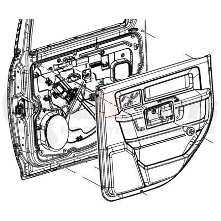 1EB441TVAG by CHRYSLER - Door Interior Trim Panel - Rear, Passenger Side, fits 2010 Dodge Ram 1500