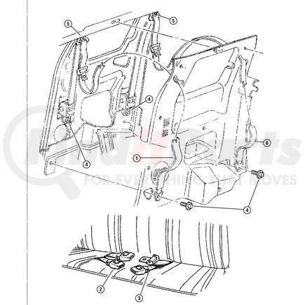 5EX52SP8AB by CHRYSLER - SEAT BELT. Rear Outer. Diagram 6