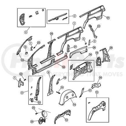 55256283 by CHRYSLER - PANEL. Left. Taillamp Mounting. Diagram 19