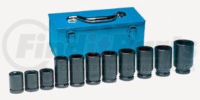 Grey Pneumatic 8133 11 pc. 3/4” Dr. Deep Truck Wheel Service Impact Socket Set - Metric