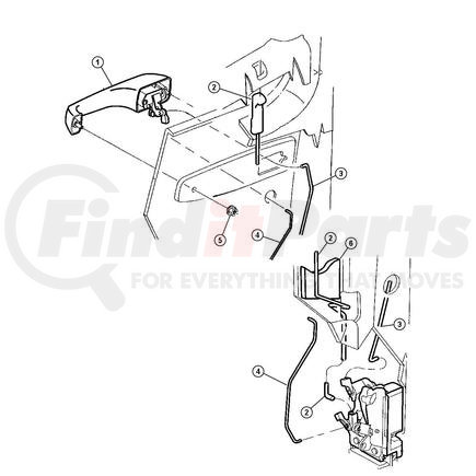 5FZ66RK5AC by CHRYSLER - KNOB AND LINK. Right. Door Lock. Diagram