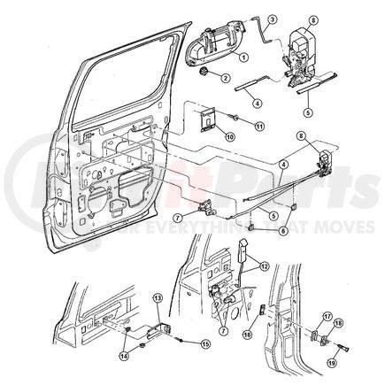 55362924AD by CHRYSLER - LINK AND SLEEVE. Right. Rear Door Inside Remote to Latch. Diagram 4