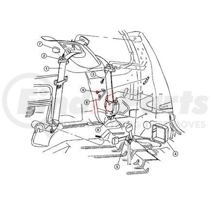 55361044AA by CHRYSLER - GUIDE. Seat Belt. Diagram 8