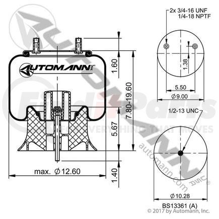 AB1DK23I-A959 by AUTOMANN - Air Spring (Rolling Lobe)