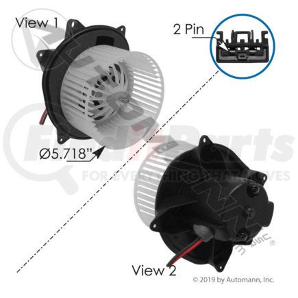 830.21216BE by AUTOMANN - International Sleeper Blower Motor