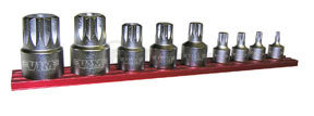 Vim Tools XZNS1000 Socket Set 9 Pc. XZN Stubby Triple Square Drive