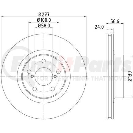 355129421 by HELLA - Disc Brake Rotor