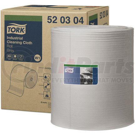 520304 by TORK - 1187.5' x 14.961" Tork Industrial Cleaning Cloth Roll, Gray