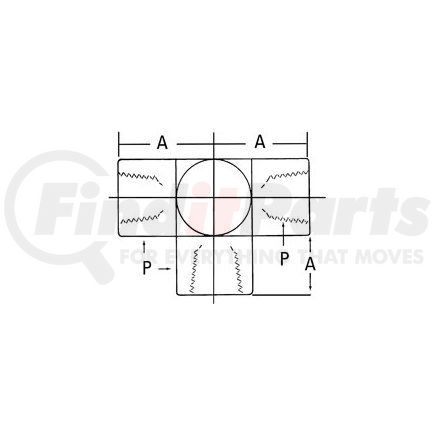 2090-8-8S by AEROQUIP - Adapter - Adaptor FP x FP x FP Tee