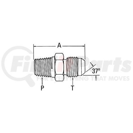 2021-2-3S by WEATHERHEAD - Aeroquip Adapter - NPTM X JICM Straight NIP