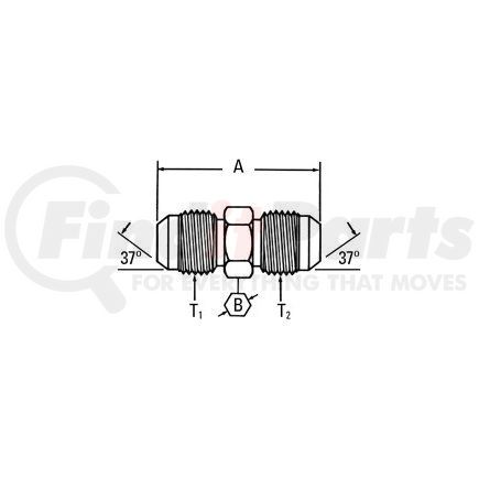 2027-10-10S by WEATHERHEAD - Flare Union Adapter - Straight, Steel, Zinc Plated, Male 37° JIC