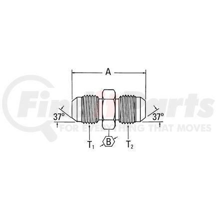 202712-6-4S by WEATHERHEAD - Aeroquip Adapter - Adaptor MB x MJ LGE HEX